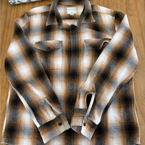 American Eagle Outfitters Brown and Black Plaid Shirt